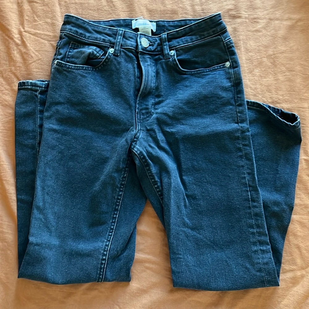 Black Straight Leg Denim Jeans